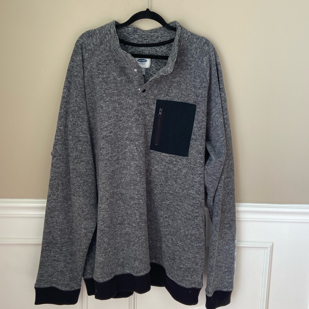 NWT Men’s Charcoal Micro Fleece Pullover by Old Navy - 3XL Tall